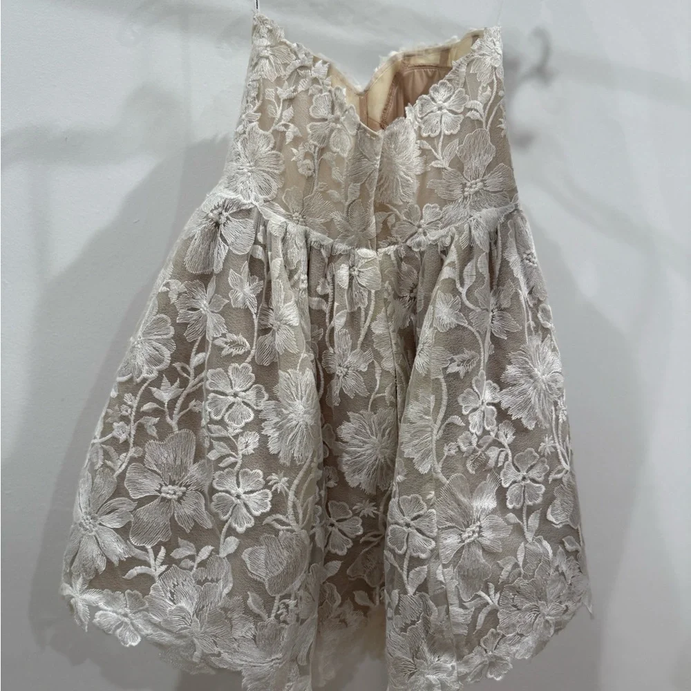 By Watters Strapless Little White Dress - Picture 7 of 11